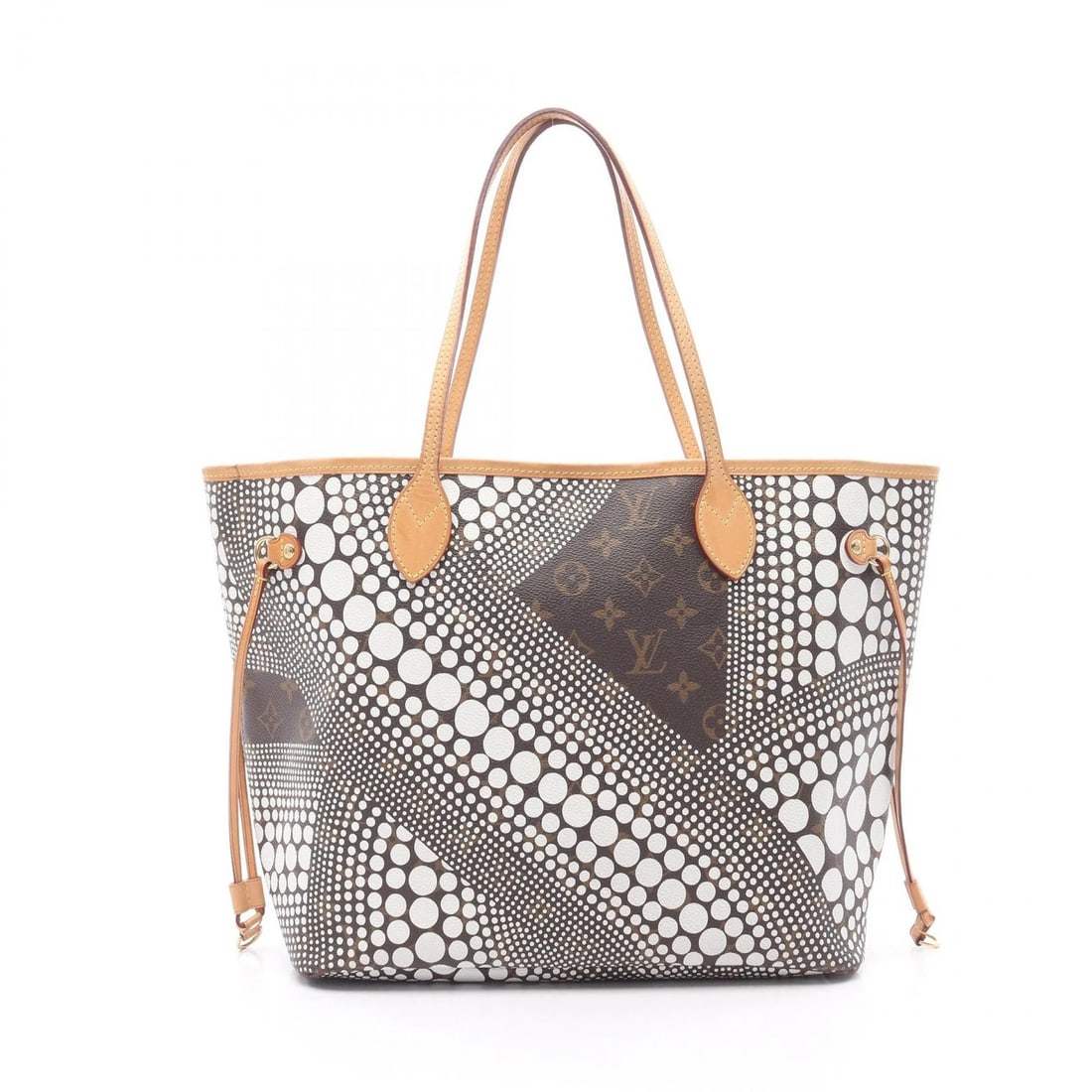 LOUIS VUITTON NEVERFULL MM SHOULDER TOTE BAG: LOUIS VUITTON Neverfull MM Shoulder Tote Bag Brand: LOUIS VUITTON Type/Style: Tote Bag Material: PVC coated canvas ? leather ? Monogram Wave Color: Blanc / White?ish colors ? Brown?ish colors Size: