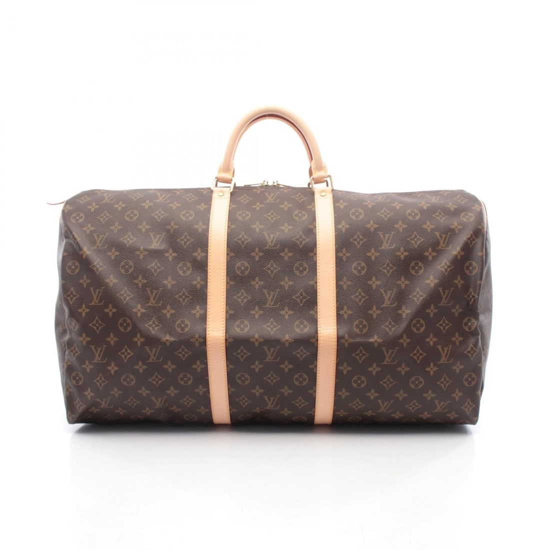 LOUIS VUITTON KEEPALL 60 TRAVEL DUFFEL BAG: LOUIS VUITTON Keepall 60 Travel Duffel Bag Brand: LOUIS VUITTON Type/Style: Boston bag Material: Monogram ? PVC coated canvas ? leather Color: Brown?ish colors Size: H:33cm x W:60cm x D:26cm (H:13.0"