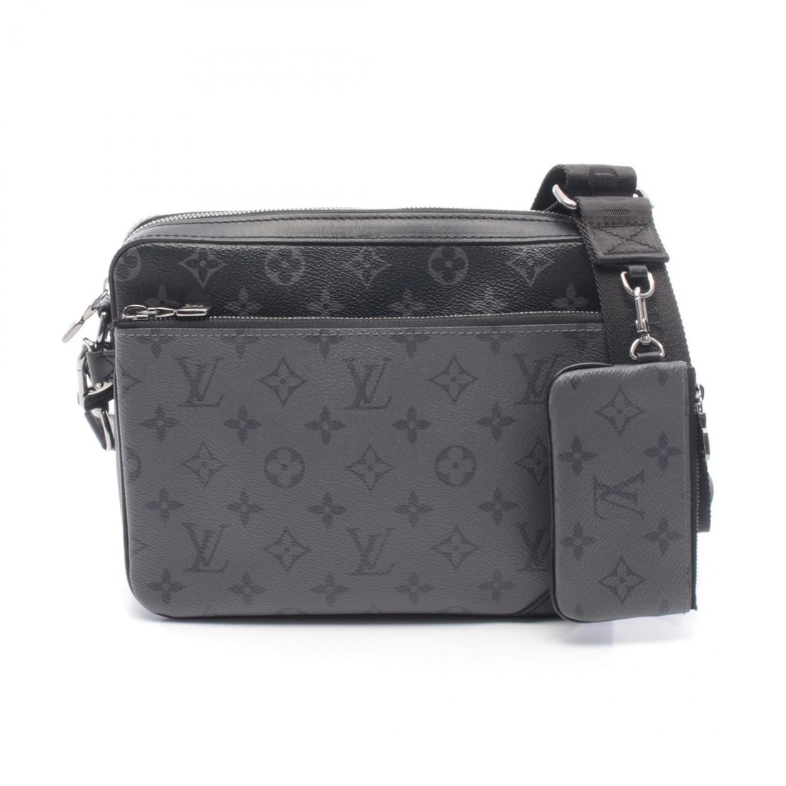 LOUIS VUITTON TRIO MESSENGER SHOULDER CROSSBODY BAG: LOUIS VUITTON Trio Messenger Shoulder crossbody Bag Brand: LOUIS VUITTON Type/Style: Shoulder Bag Material: Monogram eclipse ? PVC coated canvas ? leather Color: Gres / Black?ish colors ? Gray?ish
