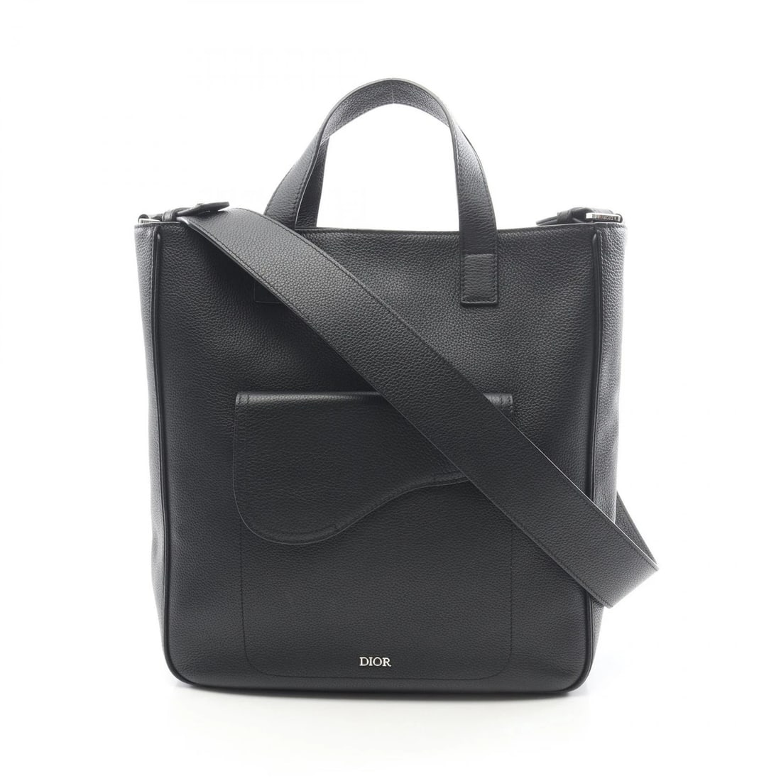 CHRISTIAN DIOR SADDLE SHOUDELR CROSSBODY TOTE HANDBAG: Christian Dior SADDLE Shoudelr Crossbody Tote handbag Brand: Dior Type/Style: Tote Bag Material: leather Color: Black?ish colors Size: H:32cm x W:30cm x D:10cm (H:12.6" x W:11.8" x D:3.9") Handle?31cm