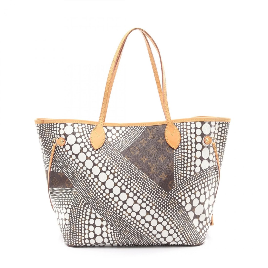 LOUIS VUITTON NEVERFULL MM TOTE SHOULDER BAG: LOUIS VUITTON Neverfull MM Tote shoulder Bag Brand: LOUIS VUITTON Type/Style: Tote Bag Material: PVC coated canvas ? leather Color: Blanc / White?ish colors ? Brown?ish colors Size: H:28cm x W:32cm x 