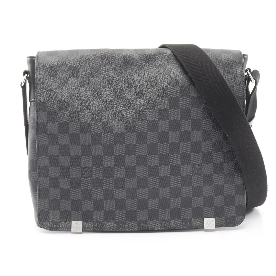 LOUIS VUITTON DISTRICT MM NM SHOULDER CROSSBODY BAG: LOUIS VUITTON District MM NM Shoulder crossbody Bag Brand: LOUIS VUITTON Type/Style: Shoulder Bag Material: PVC coated canvas ? leather Color: Black?ish colors Size: H:29cm x W:32cm x D:8cm (H:11.4" x