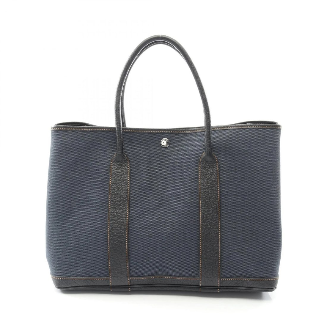 HERMES GARDEN PARTY PM TOTE BAG: HERMES Garden party PM Tote Bag Brand: HERMES Type/Style: Tote Bag Material: Toile H ? canvas ? leather ? Toile H / Negonda leather Color: Denim fonce / Navy?ish colors ? Black?ish colors Size: