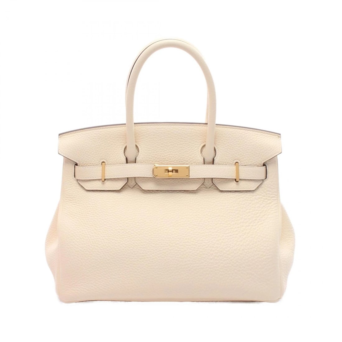 HERMES BIRKIN 30 HANDBAG CLEMENCE LEATHER BEIGE (1 of 3)