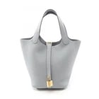 HERMES PICOTIN LOCK PM TOTE HANDBAG CLEMENCE: HERMES Picotin Lock PM Tote Handbag Clemence Brand: HERMES Type/Style: Handbag Material: Taurillon Clemence ? leather ? Taurillon Clemence Color: Gray?ish colors ? Green Pantan?ish colors Size: (H:7.3