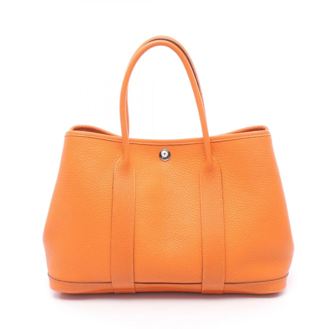 HERMES GARDEN PARTY TPM TOTE HAND BAG: HERMES Garden party TPM Tote hand Bag Brand: HERMES Type/Style: Tote Bag Material: Negonda leather ? leather ? Negonda leather Color: Feu / Orange?ish colors Size: (H:8.3" x W:11.8" x D:5.5") Acce