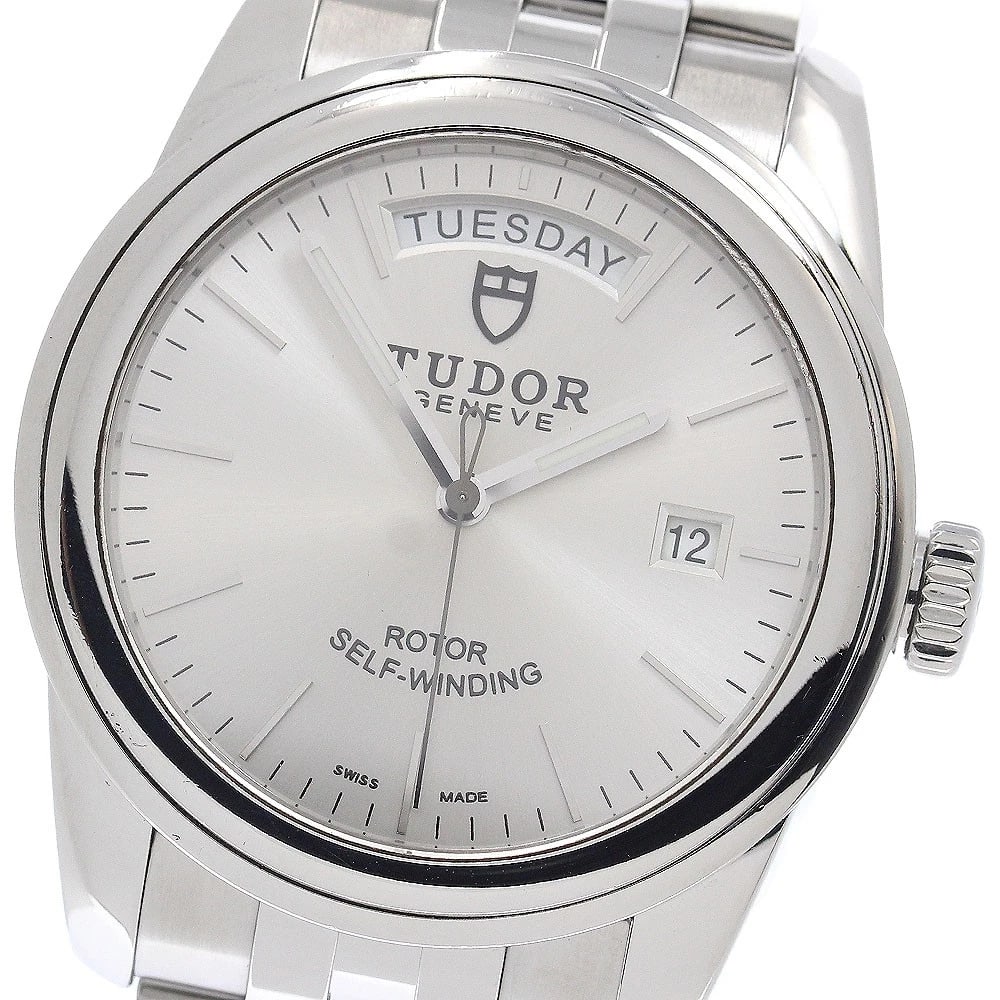 TUDOR GLAMOR DATE SILVER AUTOMATIC WATCH: TUDOR Glamor Date Silver Automatic Watch Brand: TUDOR Type/Style: Wristwatch Material: Band Material Stainless Steel, Case Material Stainless Steel Color: Band Color Silver, Dial Color Silver, Case