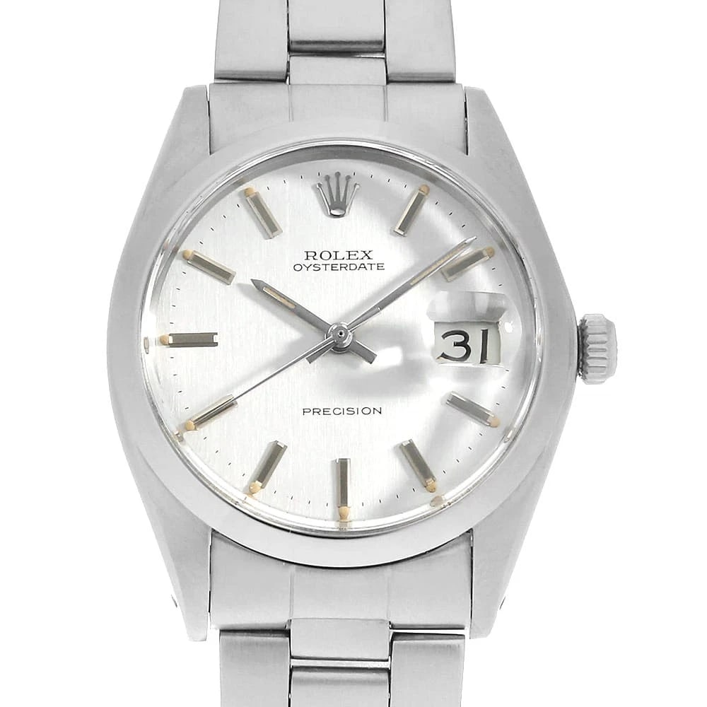 ROLEX OYSTER DATE PRECISION SILVER WATCH: ROLEX Oyster Date Precision Silver Watch Brand: ROLEX Type/Style: Wrist watch Material: Band Material Stainless Steel, Case Material Stainless Steel Color: Dial color Silver Size: Case:W34mm