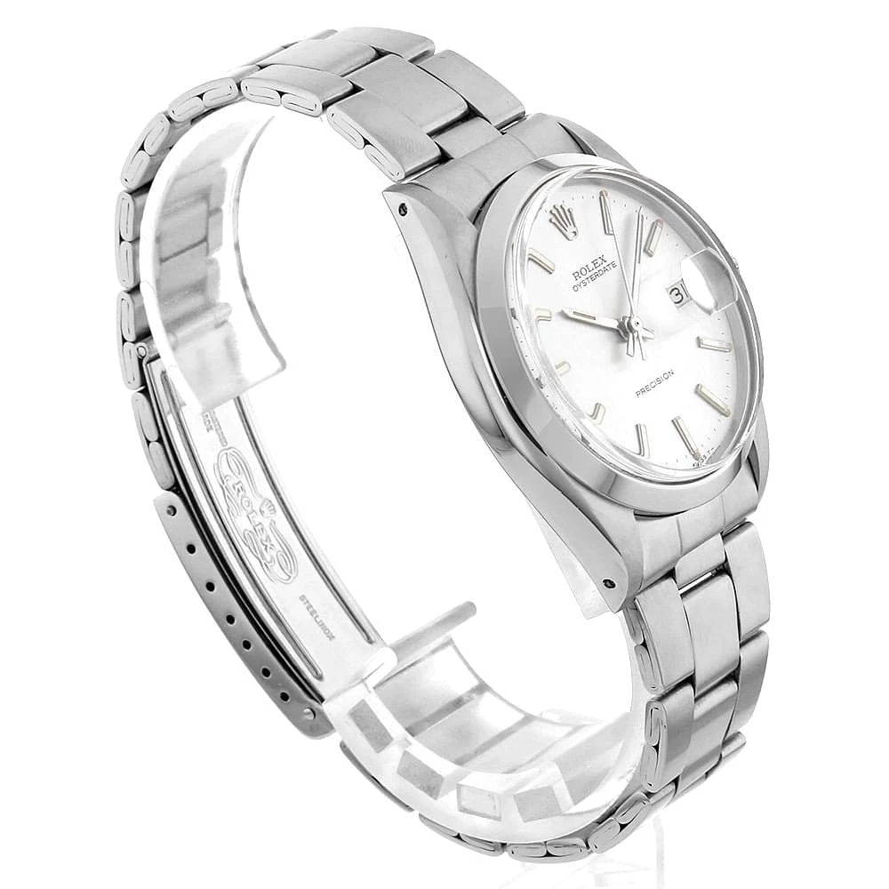 ROLEX OYSTER DATE PRECISION SILVER WATCH - 3