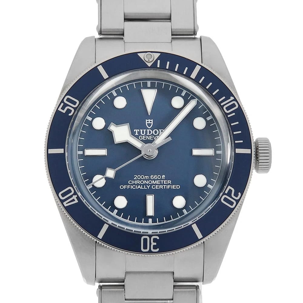 TUDOR BLACK WATCH: TUDOR Black Watch Brand: TUDOR Type/Style: Wrist watch Material: Band Material Stainless Steel, Case Material Stainless Steel Color: Dial color Blue Size: Case:W39mm Circumference of Wrist:20.5cm