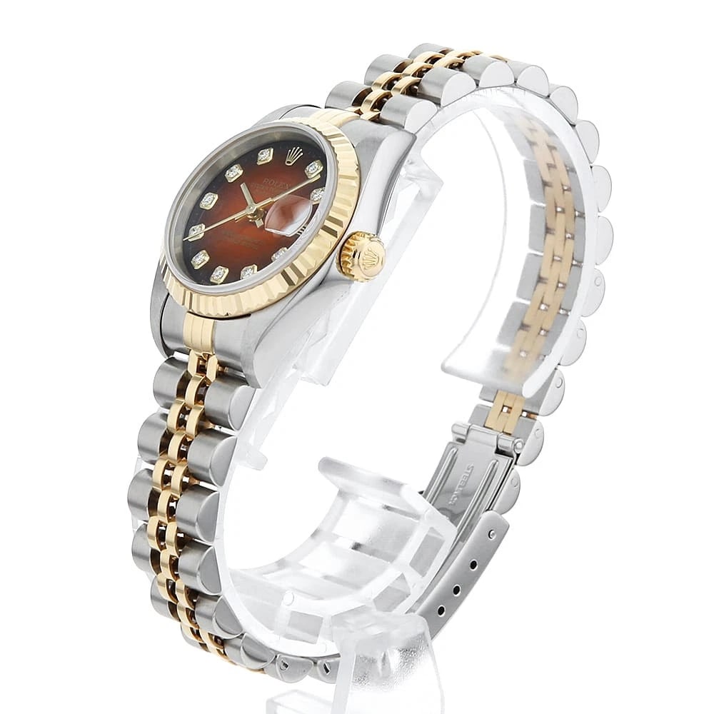 ROLEX DATEJUST DIAMOND RED WATCH - 2
