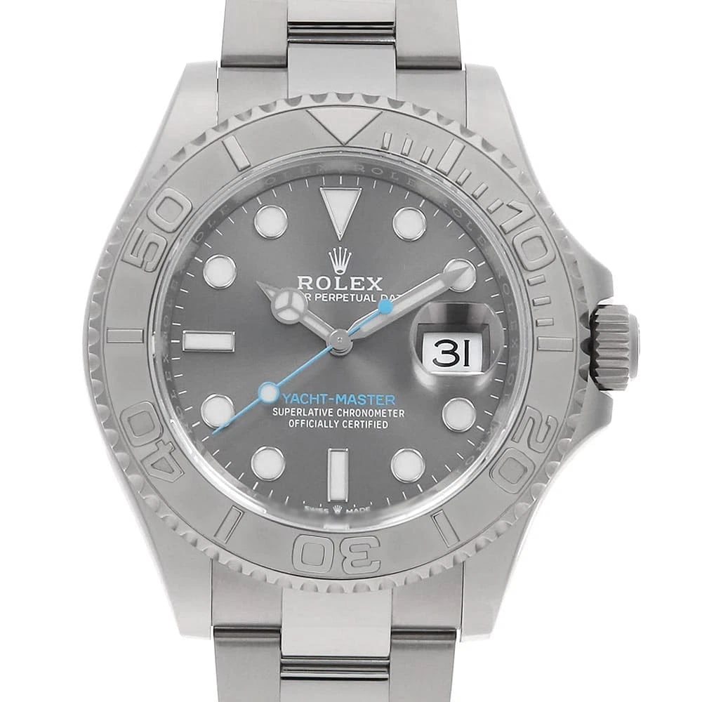 ROLEX YACHT MASTER SLATE WATCH: ROLEX Yacht master slate Watch Brand: ROLEX Type/Style: Wrist watch Material: Band Material Stainless Steel, Case Material Stainless Steel/Platinum Color: Dial color Slate Size: Case:W40mm