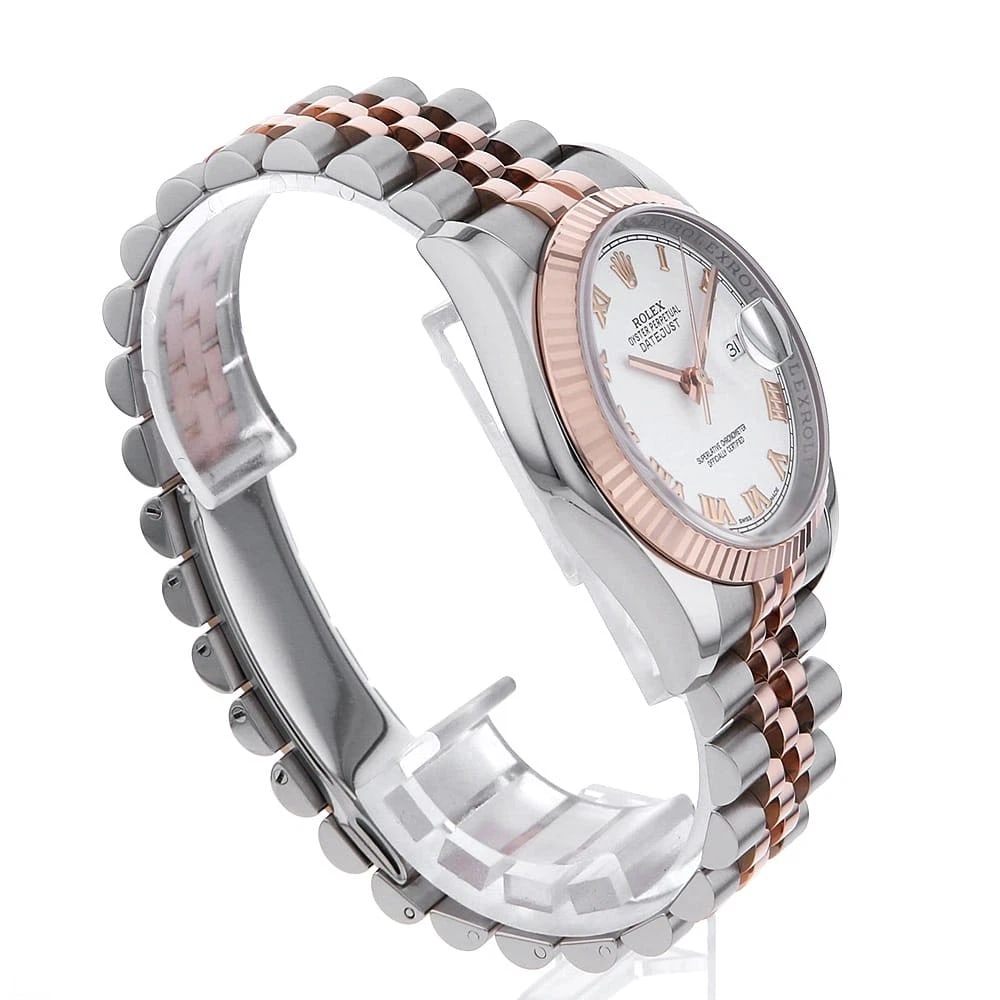 ROLEX DATEJUST WHITE WATCH - 3