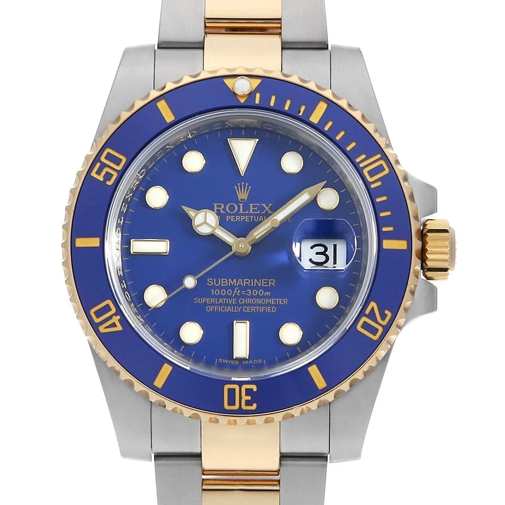 ROLEX SUBMARINER DATE BLUE WATCH: ROLEX SUBMARINER Date blue Watch Brand: ROLEX Type/Style: Wrist watch Material: Band Material Stainless Steel/Yellow Gold, Case Material Stainless Steel/Yellow Gold Color: Dial color Blue Size: