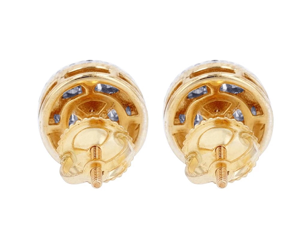 ROUND CLUSTER DIAMOND STUD EARRINGS - 4