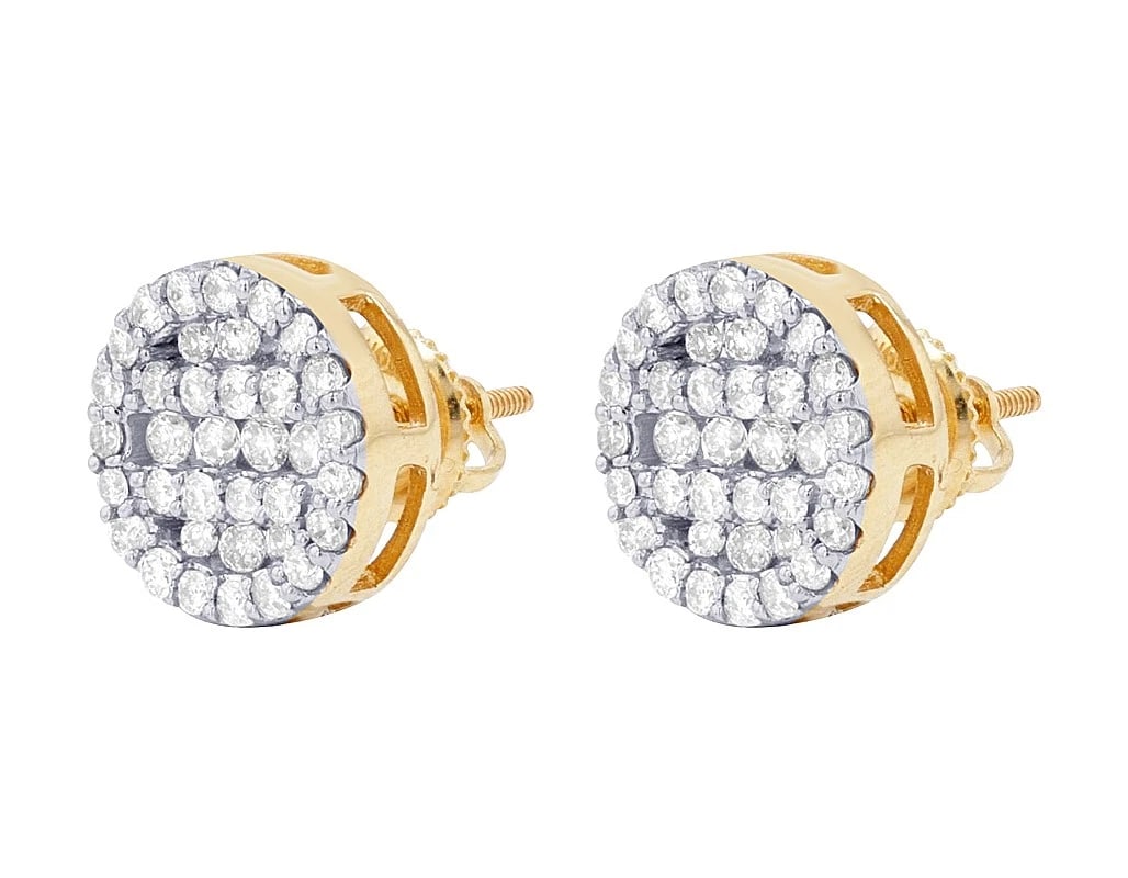 ROUND CLUSTER DIAMOND STUD EARRINGS - 3