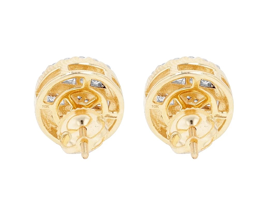 ROUND CLUSTER DIAMOND STUD EARRINGS - 4