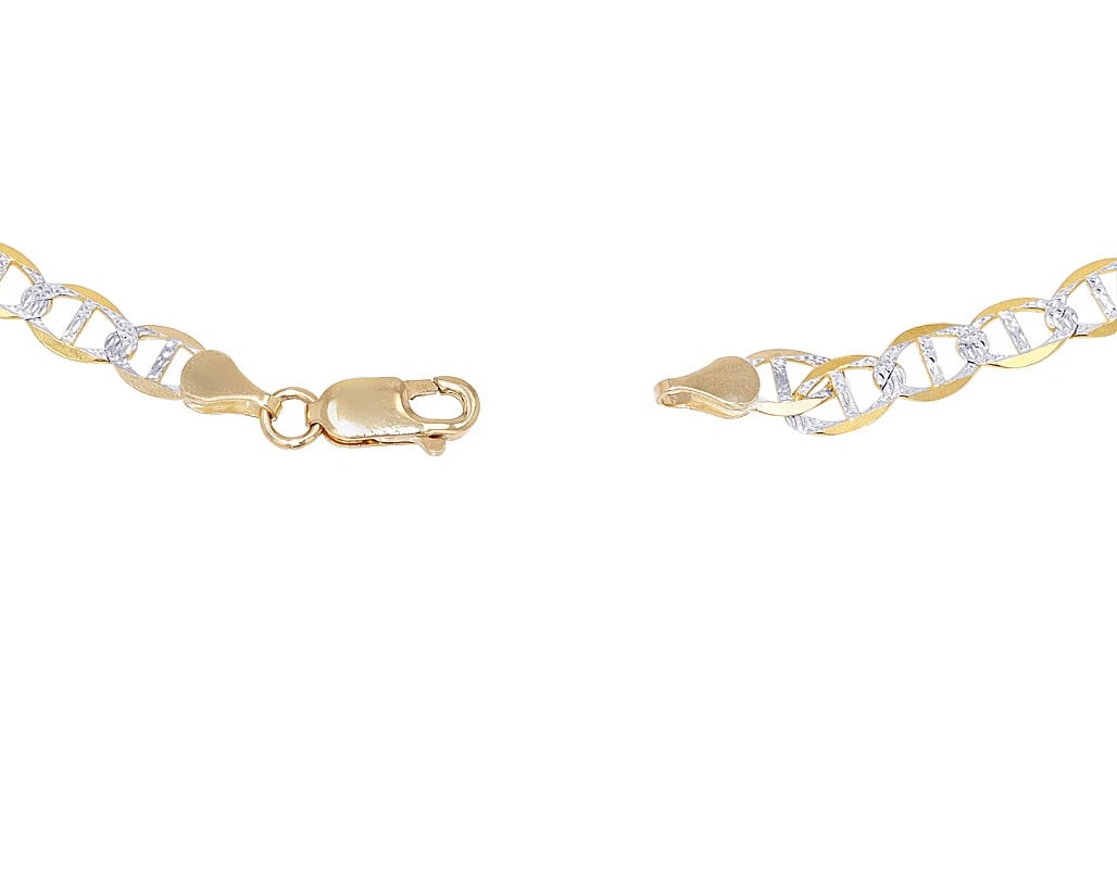 10K YELLOW GOLD SOLID FLAT LINK STYLE BRACELET - 2