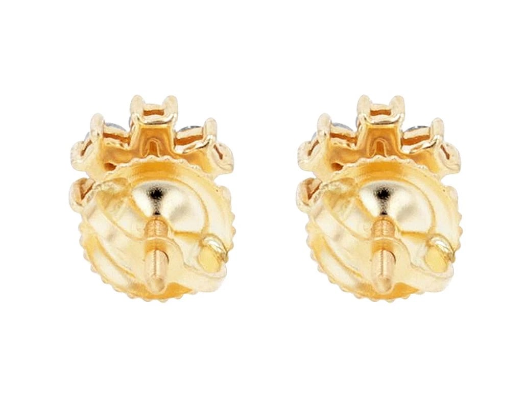 FLOWER CLUSTER DIAMOND STUD EARRINGS - 4