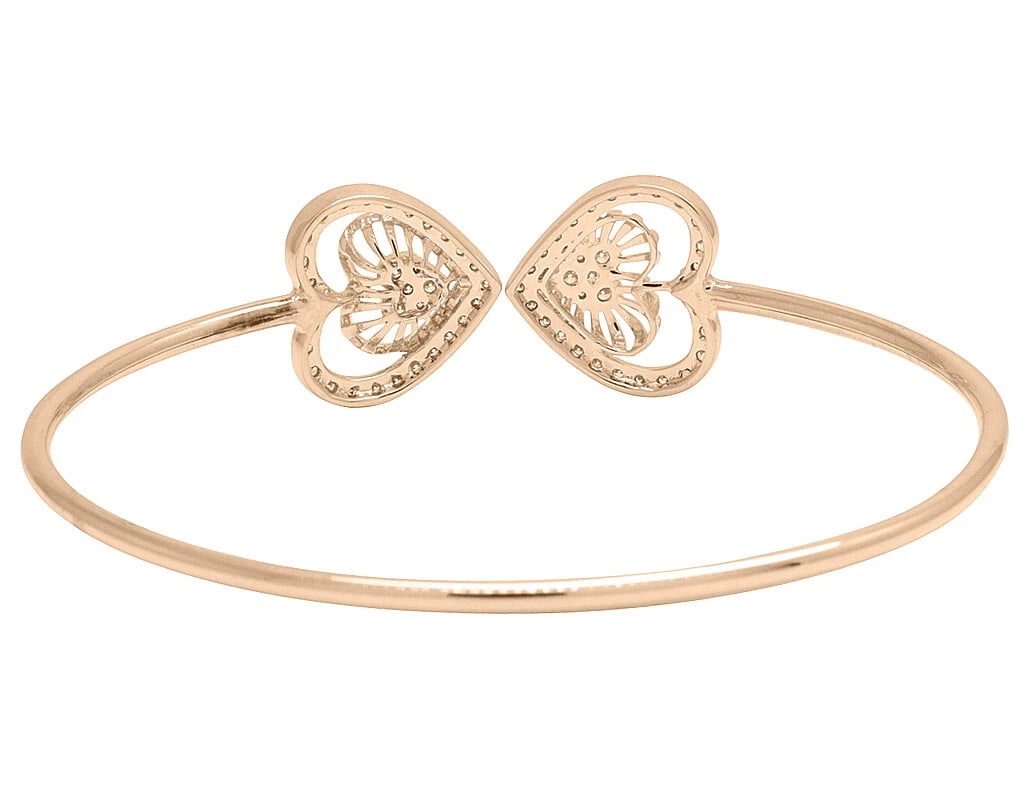 DOUBLE HEARTS DIAMOND FLEX BANGLE - 4