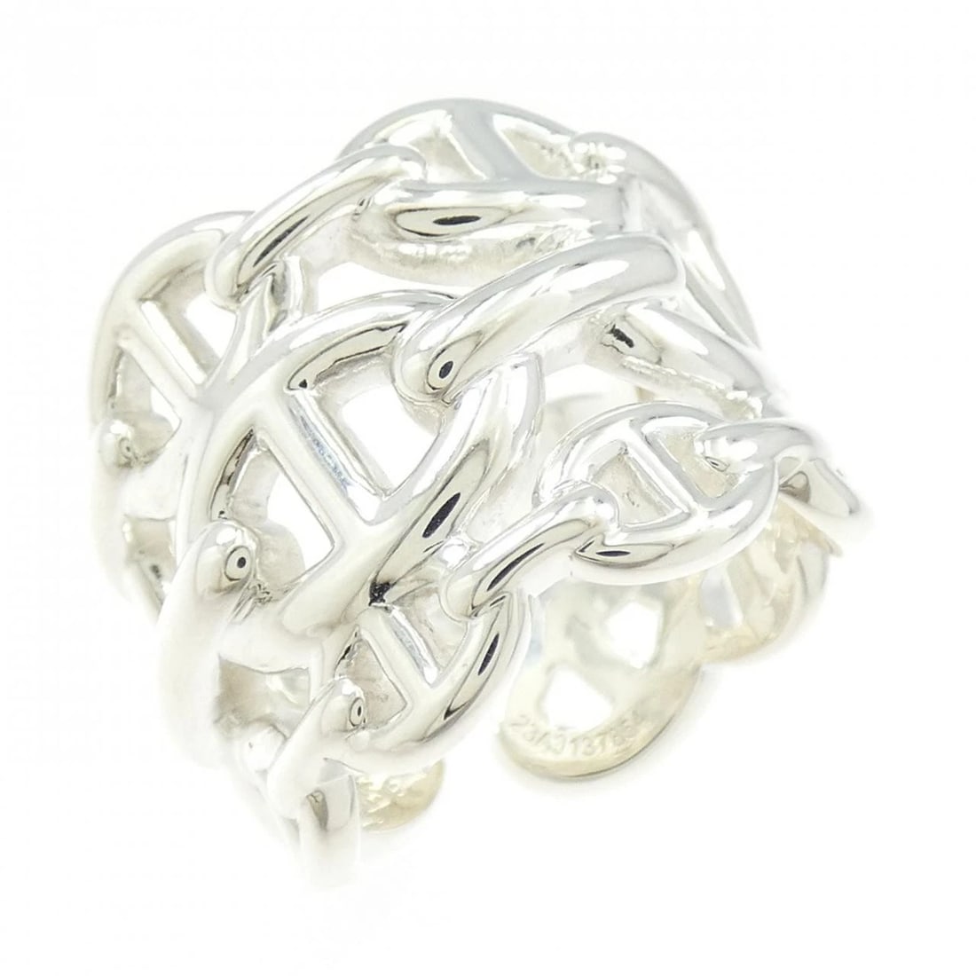 HERMES CHAINE D'ANCRE ENCHAINE RING: Hermes Chaine d'Ancre Enchaine Ring Brand: HERMES Type/Style: Ring Material: 925Silver, Color: Silver Size: US5 3/4(51) Accessories: None Accessories Notice: When purchasing pre-owned goods, please