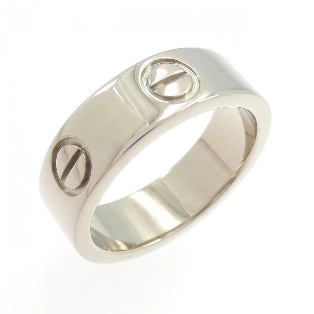 CARTIER LOVE RING: cartier love ring Brand: CARTIER Type/Style: Ring Material: 750 white gold, Color: Silver Size: US4 3/4(49) Accessories: None Accessories Notice: When purchasing pre-owned goods, please refer to the