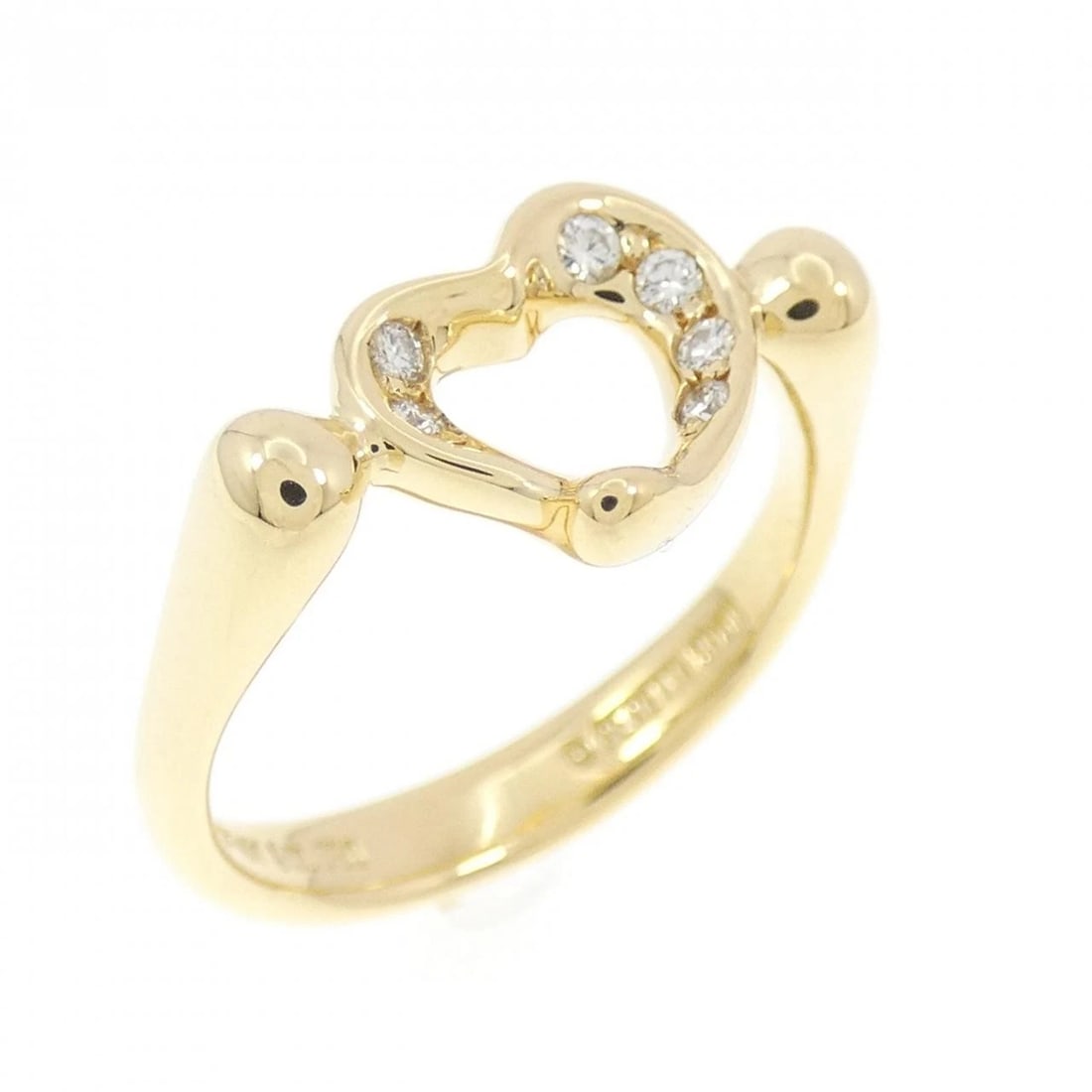 TIFFANY & CO. OPEN HEART RING: TIFFANY & Co. Open Heart Ring Brand: TIFFANY&Co. Type/Style: Ring Material: 750 yellow gold, Main Stone/Creation Natural Color: yellow gold Size: US3 3/4 Accessories: None Accessories Notice: When