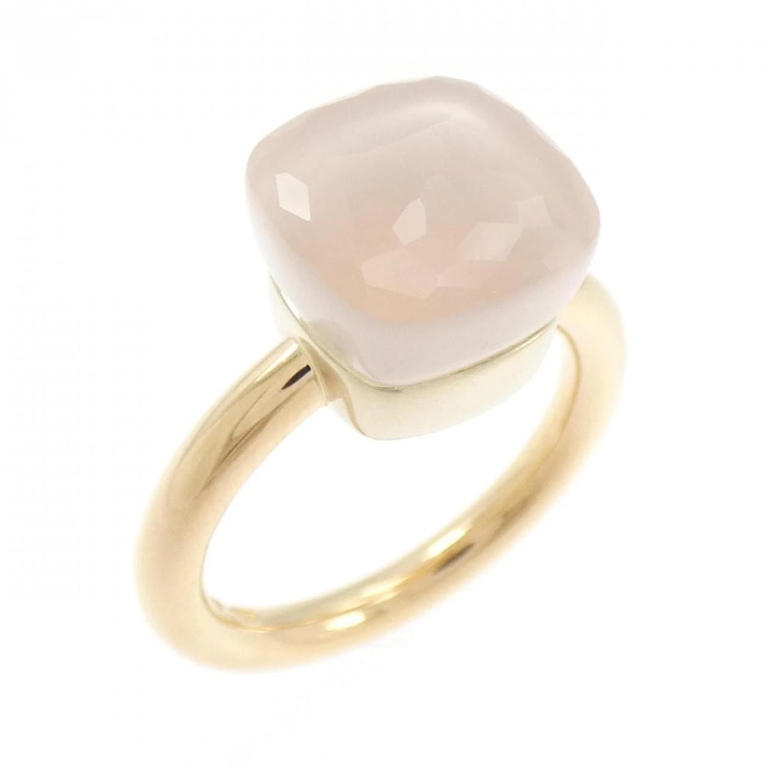 POMELLATO NUDE RING: Pomellato Nude Ring Brand: Pomellato Type/Style: Pomellato Ring Material: 750 pink gold/750 white gold, Main Stone/Creation ROSE QUARTZ Color: none Size: US5 3/4 Accessories: None Accessories Notice:
