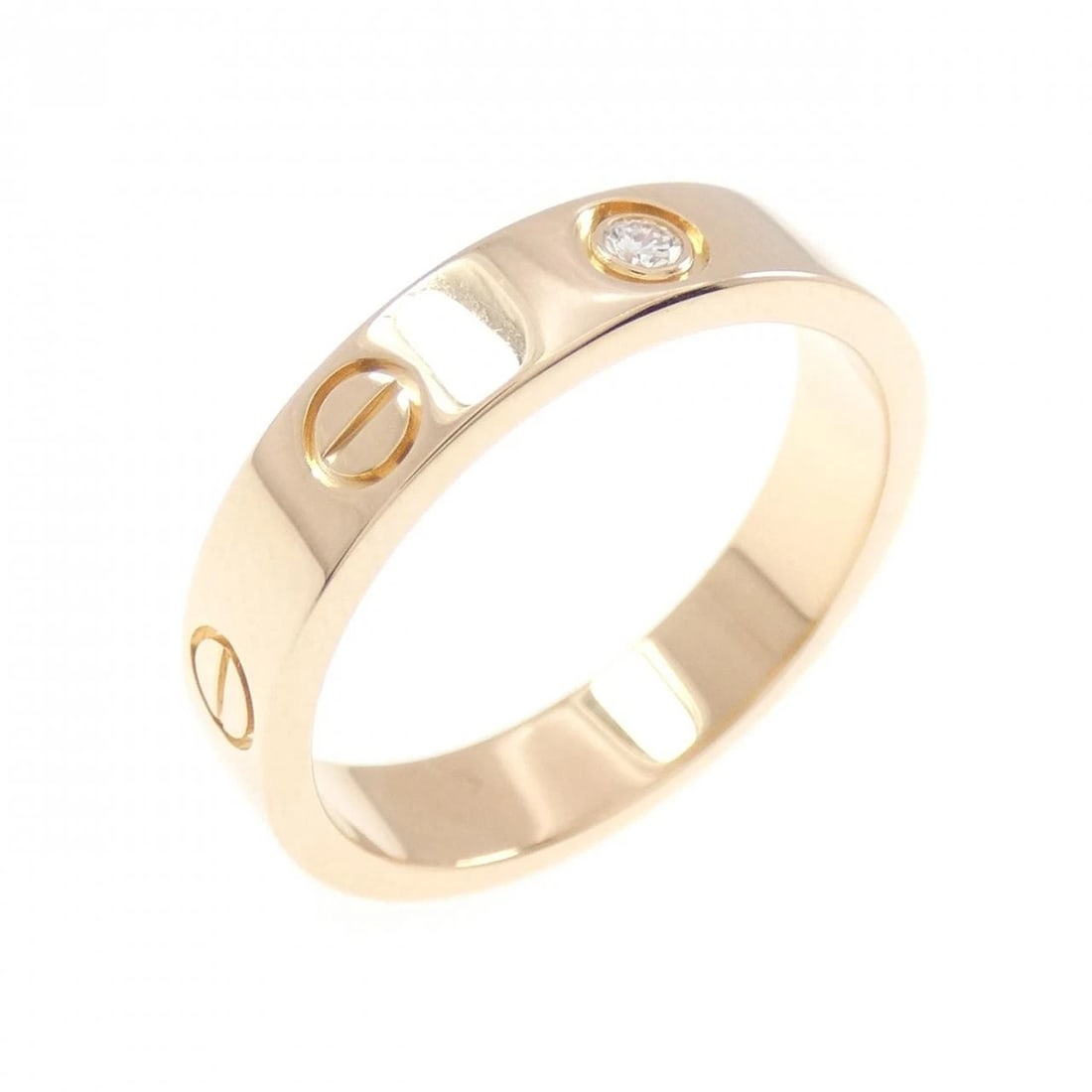 CARTIER MINI LOVE RING: Cartier Mini Love Ring Brand: CARTIER Type/Style: Cartier Ring Material: 750 Pink Gold, Main Stone/Creation NATURAL Color: PINK GOLD Size: US5 3/4 Accessories: None Accessories Notice: Whe