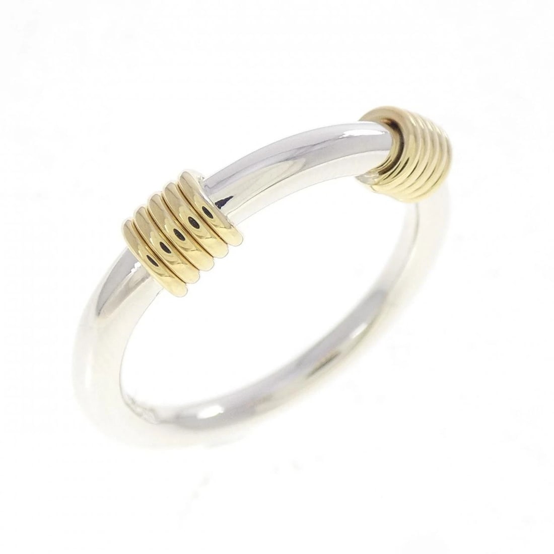 TIFFANY&CO. BAND WITH 2 WIRE RING: TIFFANY&Co. Band With 2 Wire Ring Brand: TIFFANY&Co. Type/Style: TIFFANY & Co. Ring Material: 925Silver/750Yellow Gold, Color: none Size: US6 1/4 Accessories: None Accessories Notice: When purchasing