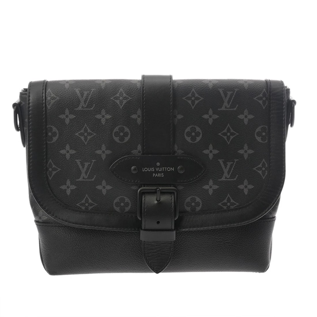 LOUIS VUITTON SAUMUR MESSENGER ECLIPSE MONOGRAM CANVAS: LOUIS VUITTON Saumur Messenger Eclipse Monogram canvas Brand: LOUIS VUITTON Type/Style: Shoulder Bag Material: Monogram canvas Color: black ? Black Metal Size: H:about 8.7inch W:about 10.0inch