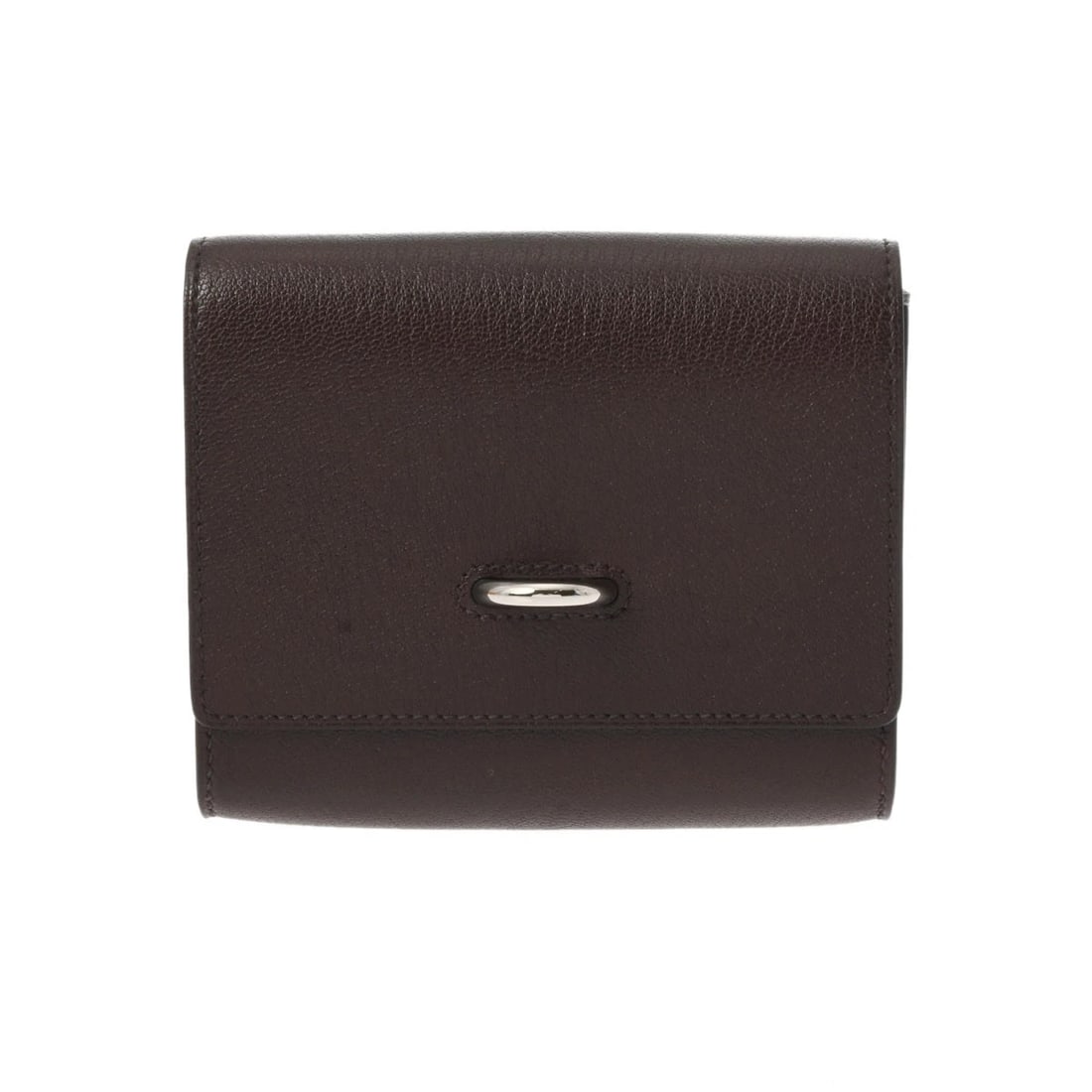 HERMES CHAINE D'INCRE COMPACT SHAVE ROUGE SELLIER UNISEX BIFOLD WALLET: HERMES Chaine d'Incre Compact Shave Rouge Sellier unisex Bifold Wallet Brand: HERMES Type/Style: Bifold Wallet Material: Shave Color: Rouge Sellier ? SilverMetal Size: H:about 4.3inch W:about 5.1inch