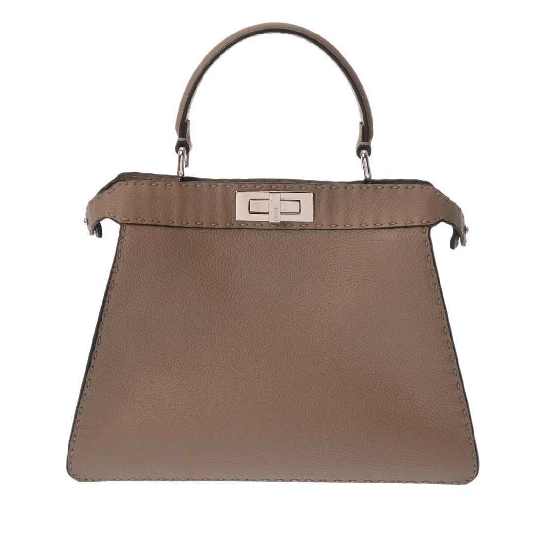 FENDI PEEKABOO CELERIA LEATHER BEIGE HANDBAG (1 of 6)