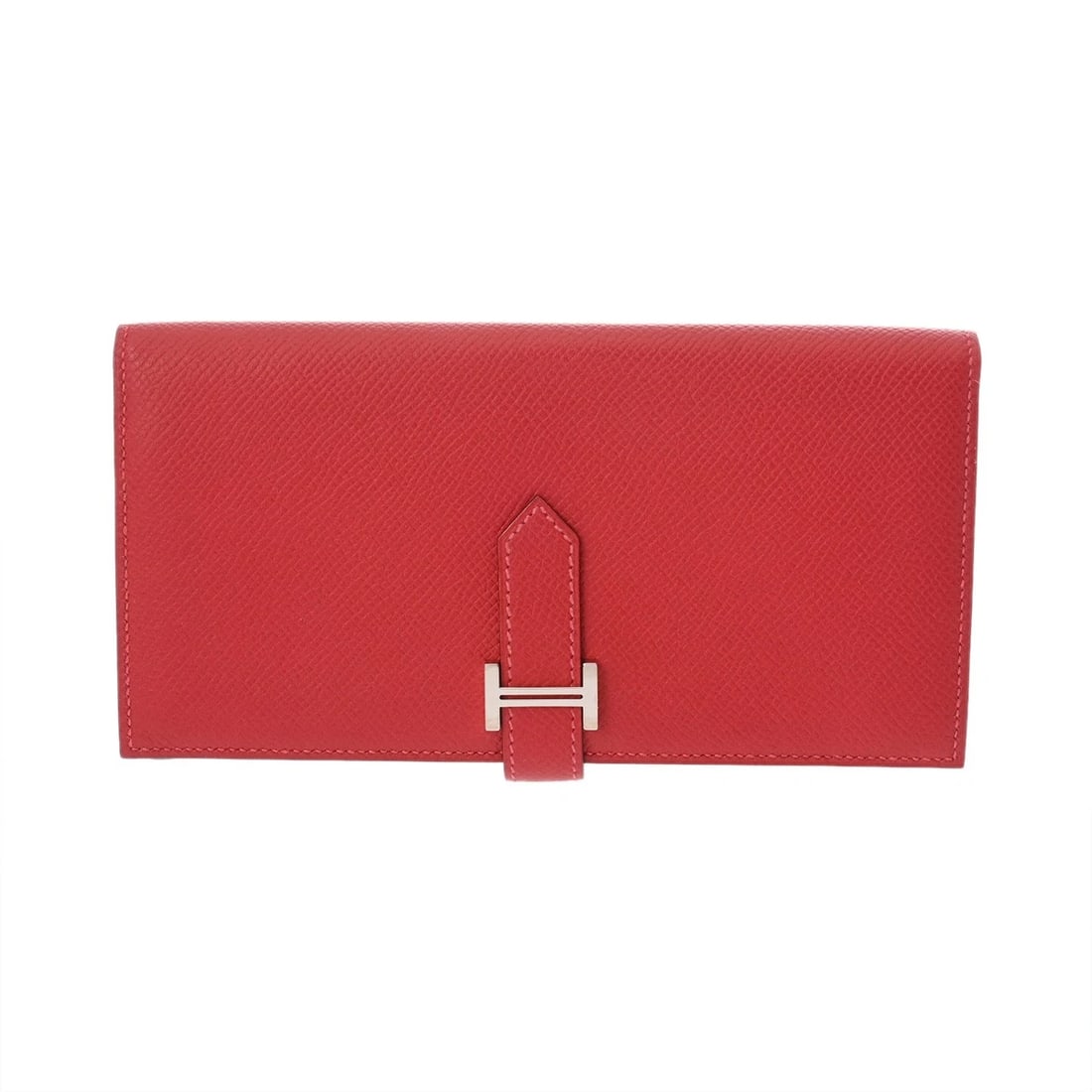 HERMES BANE SOUFFLE VEAU EPSOM ROUGE KAZAK UNISEX PURSE: HERMES Bane Souffle Veau Epsom Rouge Kazak unisex Purse Brand: HERMES Type/Style: Purse Material: Veau Epsom Color: Rouge Kazak ? SilverMetal Size: H:about 3.5inch W:about 6.9inch Accessories: None