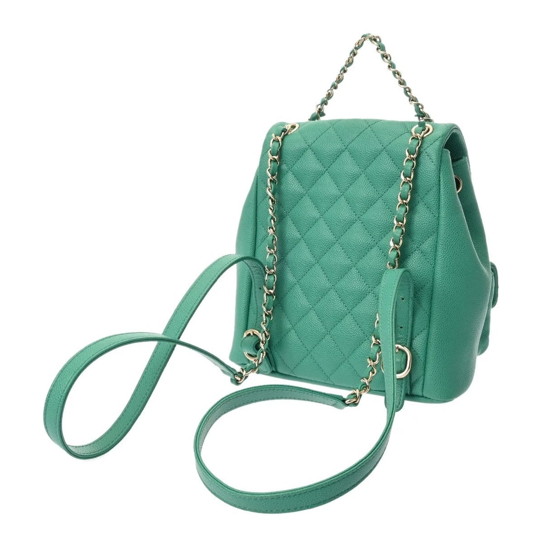 CHANEL SMALL BACKPACK MATRASSE GREEN BACKPACK - 2