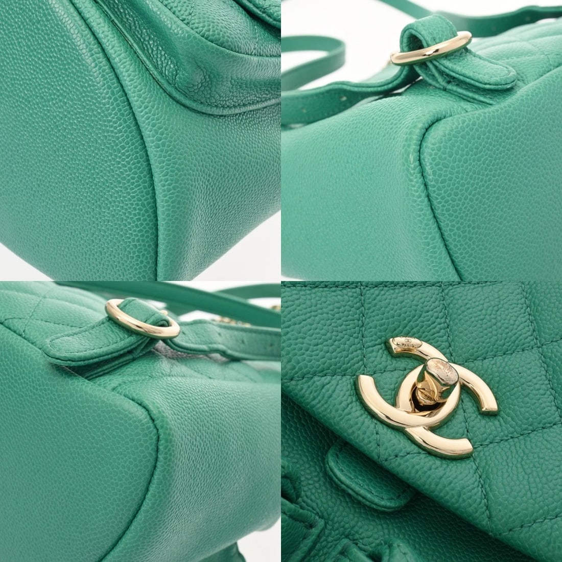 CHANEL SMALL BACKPACK MATRASSE GREEN BACKPACK - 4