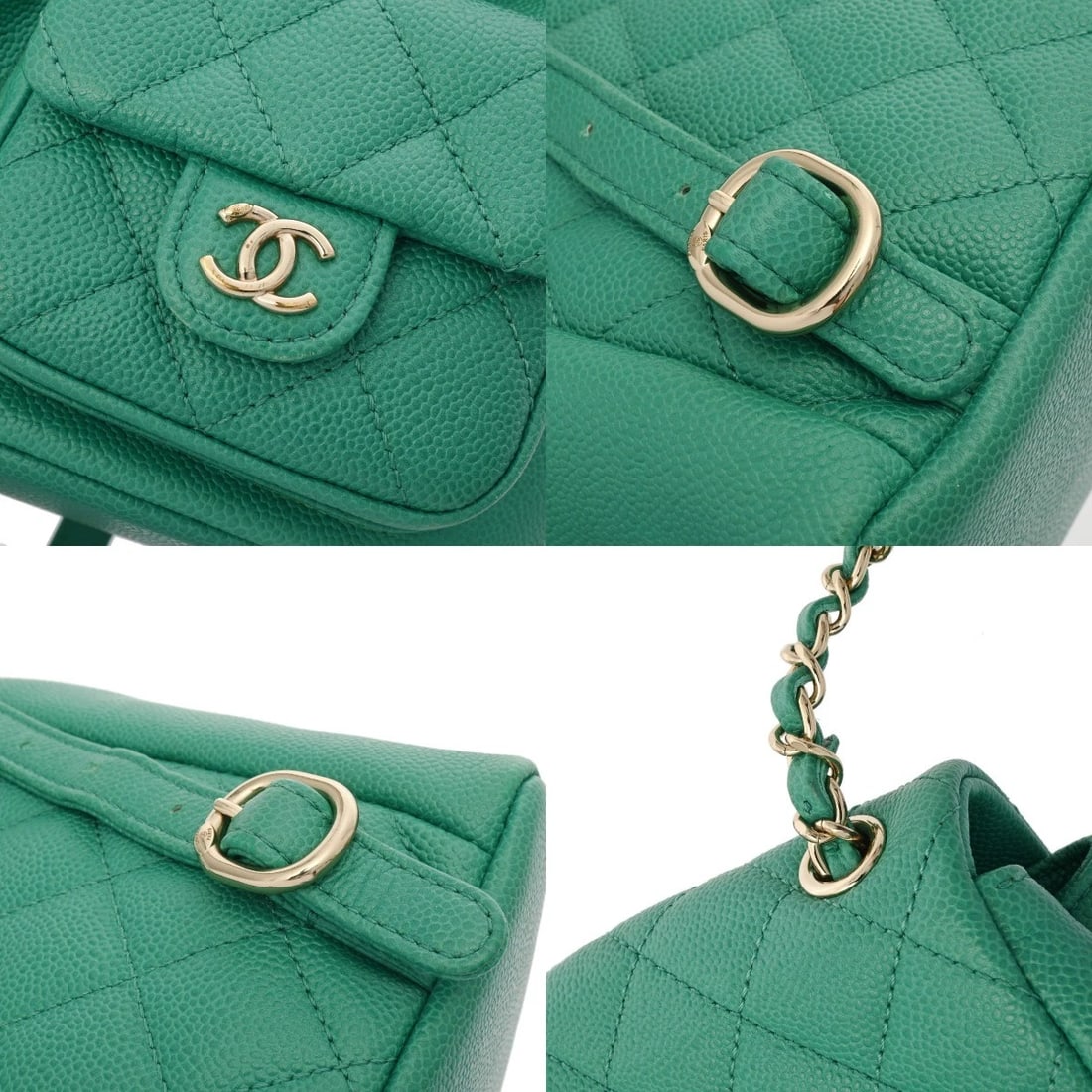 CHANEL SMALL BACKPACK MATRASSE GREEN BACKPACK - 5