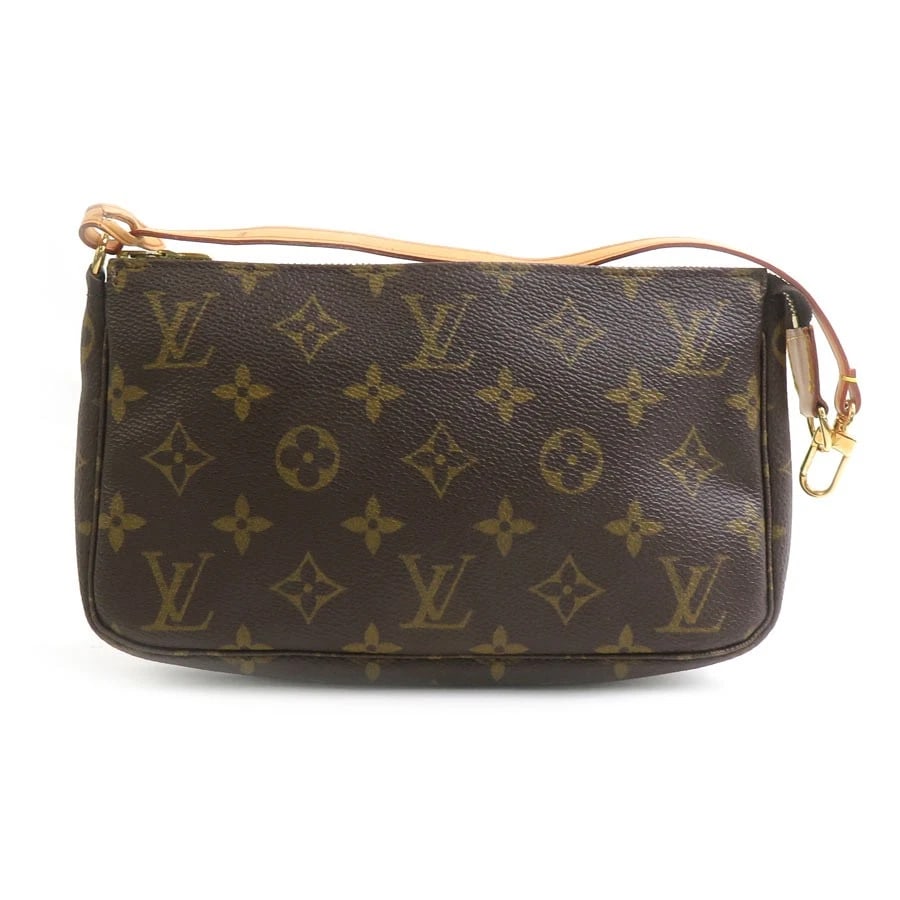 LOUIS VUITTON MONOGRAM POCHETTE ACCESSORIES POUCH HANDBAG: LOUIS VUITTON Monogram Pochette Accessories Pouch Handbag Brand: LOUIS VUITTON Type/Style: Accessory Pouch Material: Monogram Canvas Color: Brown Size: Size [inch] W:8.3inx H:4.9inx D:1.4in Size [cm] 