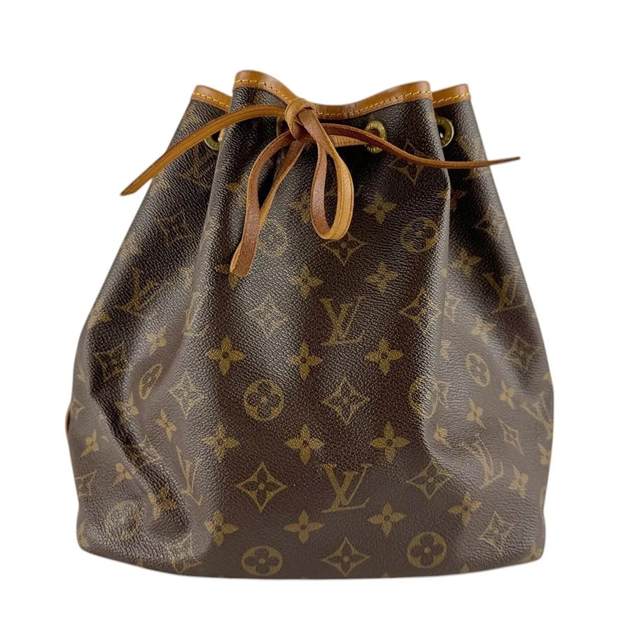 LOUIS VUITTON MONOGRAM PETIT NOE SHOULDER BAG: LOUIS VUITTON Monogram Petit Noe Shoulder Bag Brand: LOUIS VUITTON Type/Style: Shoulder Bag Material: Monogram Canvas Color: Brown Size: Size [inch] W:9.4inx H:10.2inx D:7.1in Size [cm] W:24cmx H:26cm