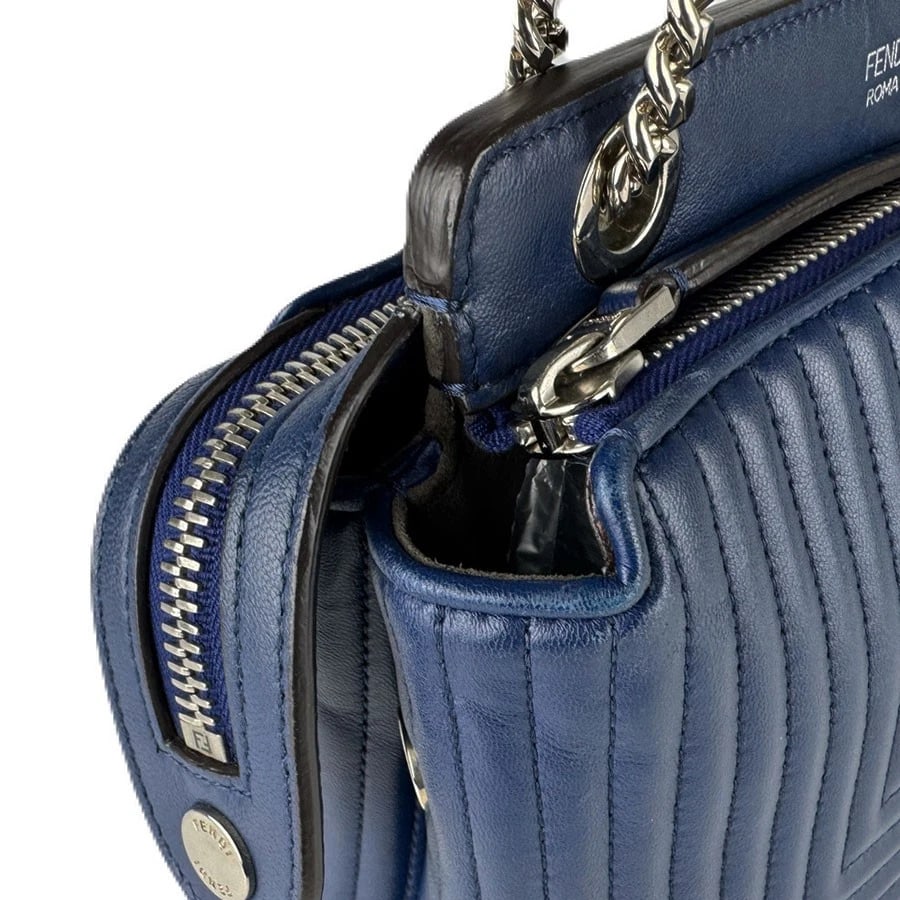FENDI DOT COM SHOULDER BAG NAVY/SILVER - 4