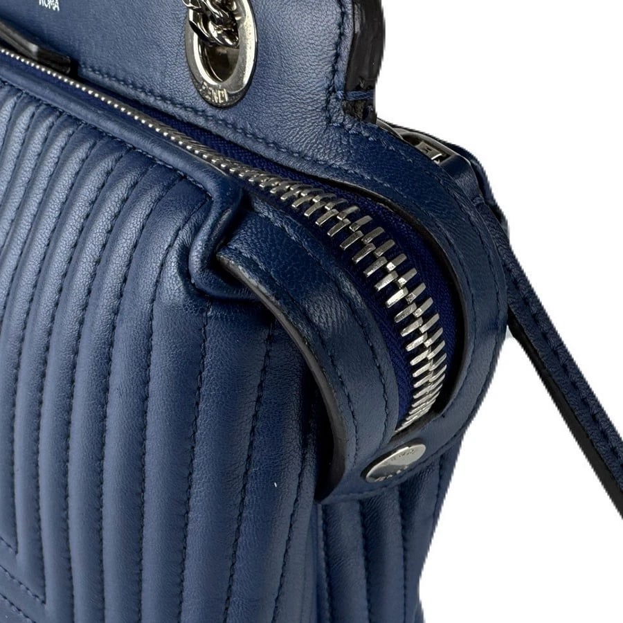FENDI DOT COM SHOULDER BAG NAVY/SILVER - 5