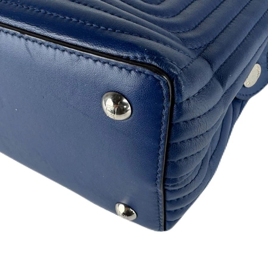 FENDI DOT COM SHOULDER BAG NAVY/SILVER - 7