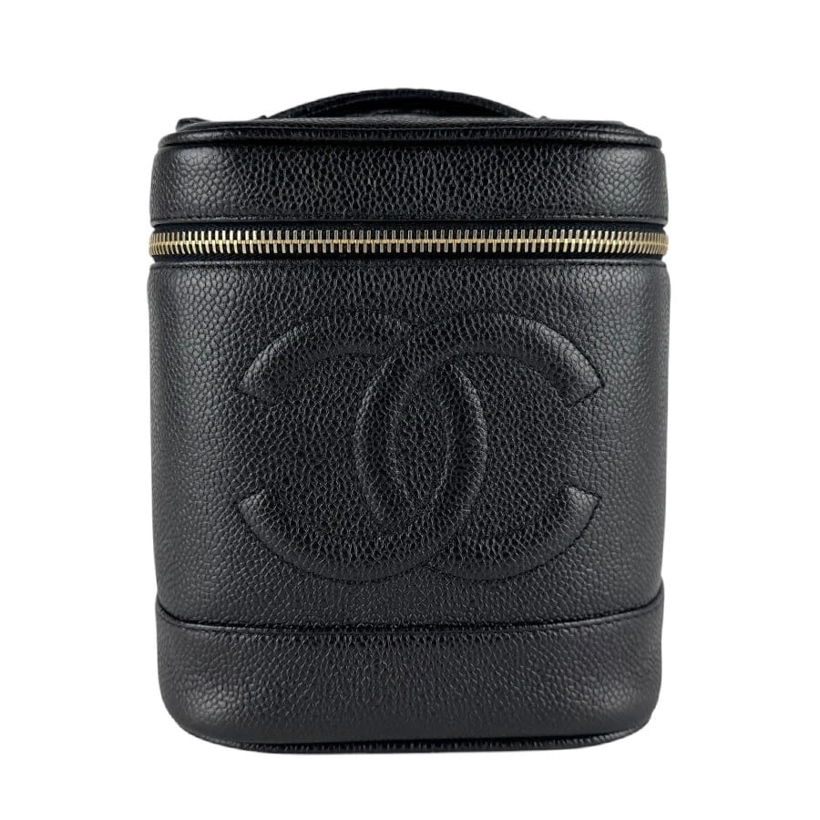 CHANEL HANDBAG VANITY BAG BLACK: CHANEL Handbag Vanity Bag Black Brand: CHANEL Type/Style: Handbag Material: Caviar Skin Leather Color: Black Size: Size [inch] W:5.9inx H:6.7inx D:5.1in Handle Length:5.9in Size [cm] W:15cmx H:17cmx D