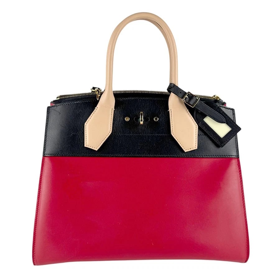 LOUIS VUITTON CITY STEAMER MM HANDBAG SHOULDER BAG: LOUIS VUITTON City Steamer MM Handbag Shoulder Bag Brand: LOUIS VUITTON Type/Style: Handbag Material: Leather Color: Red/Black/Beige Size: Size [inch] W:12.2inx H:9.4inx D:5.5in Handle Length:13.0in