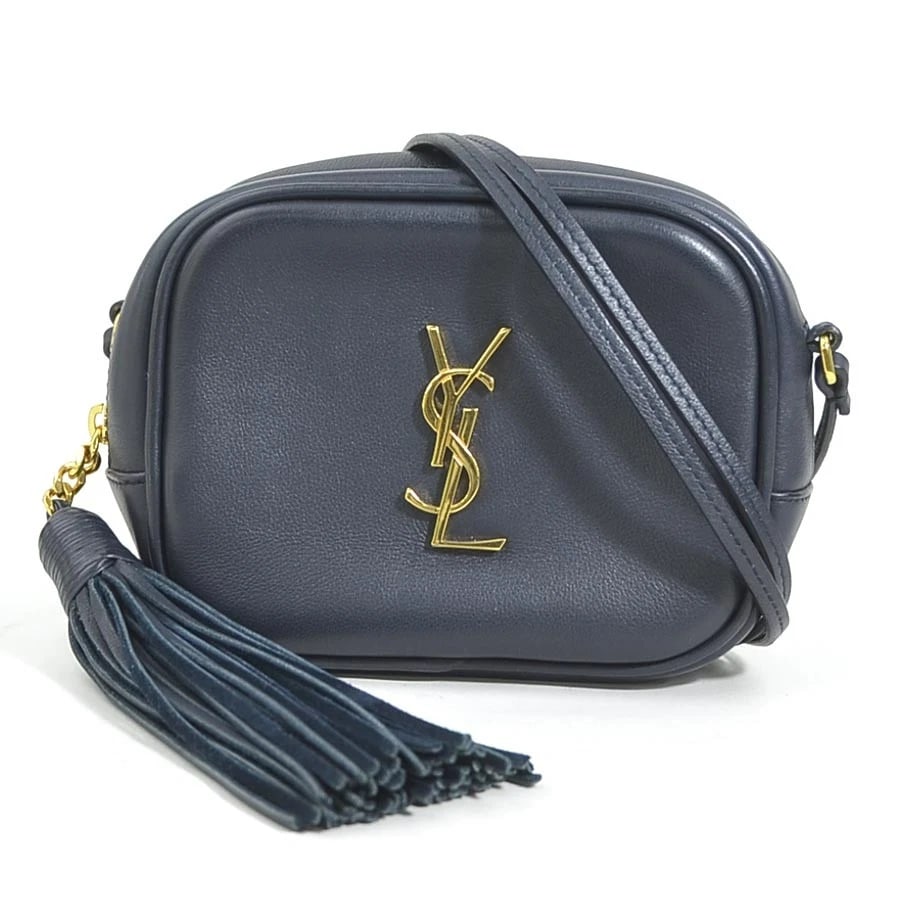 SAINT LAURENT CROSSBODY SHOULDER BAG: SAINT LAURENT Crossbody Shoulder Bag Brand: SAINT LAURENT Type/Style: Shoulder Bag Material: Leather Color: Navy Size: Size [inch] W:5.1inx H:4.1inx D:1.8in Size [cm] W:13cmx H:10.5cmx D:4.5cm Acc