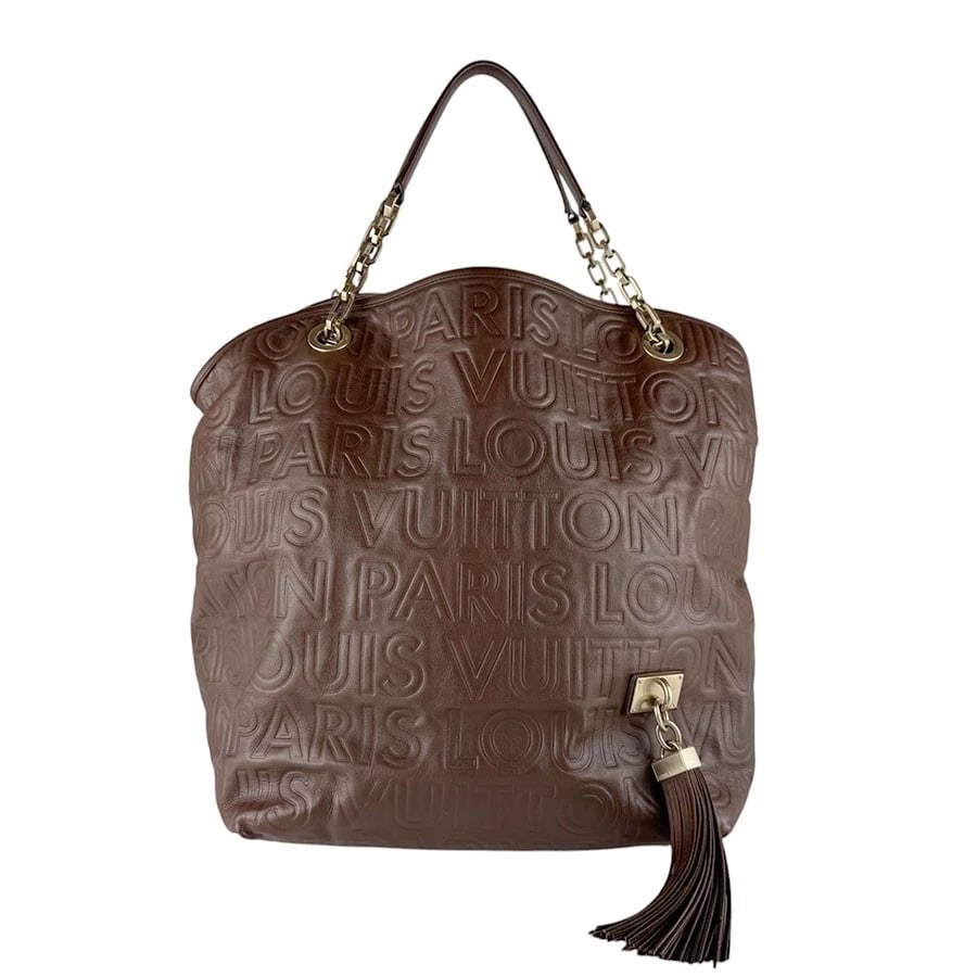 LOUIS VUITTON SHOULDER BAG BROWN/GOLD: LOUIS VUITTON Shoulder Bag Brown/Gold Brand: LOUIS VUITTON Type/Style: Shoulder Bag Material: Leather Color: Brown Size: Size [inch] W:11.4inx H:11.4inx D:9.8in Size [cm] W:29cmx H:29cmx D:25cm Ac