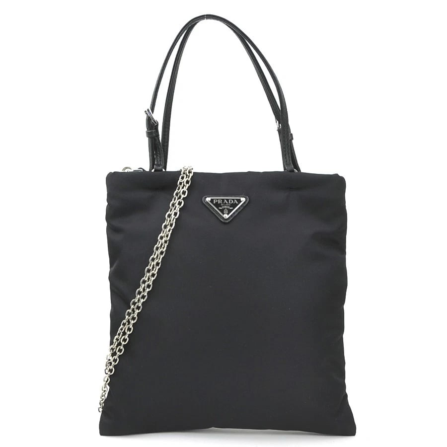 PRADA HANDBAG CROSSBODY SHOULDER BAG: PRADA Handbag Crossbody Shoulder Bag Brand: PRADA Type/Style: Handbag Material: Nylon x Leather Color: Black Size: Size [inch] (Bottom)W:8.1inx H:8.5in Handle drop:4.7in Size [cm] (Bottom)W:20.5cmx