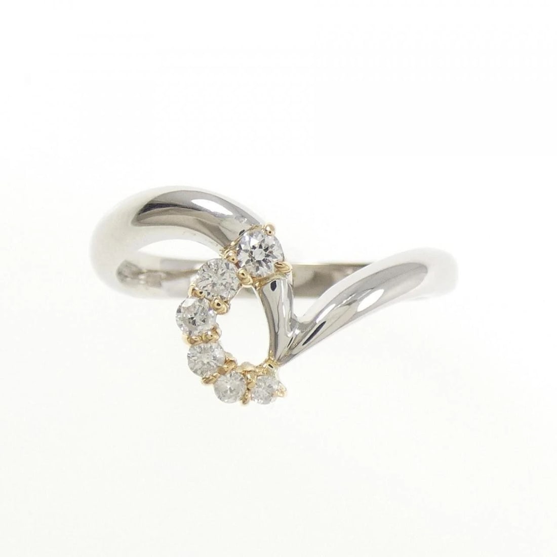 K18YG/PT900 DIAMOND RING - 2
