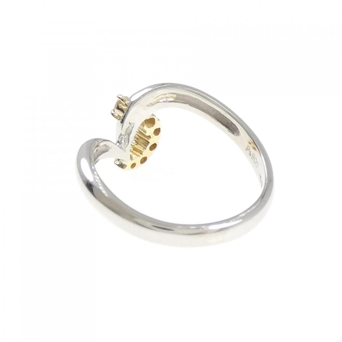 K18YG/PT900 DIAMOND RING - 3