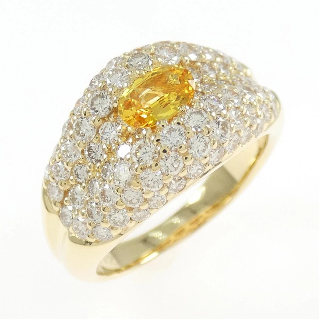 750YG SAPPHIRE RING: 750YG Sapphire Ring Brand: Unbranded Type/Style: Sapphire Ring Material: 750YG, Main Stone/Creation Sapphire Secondary Stone Diamond Color: Yellow Gold Size: US 7 Accessories: None Accessories